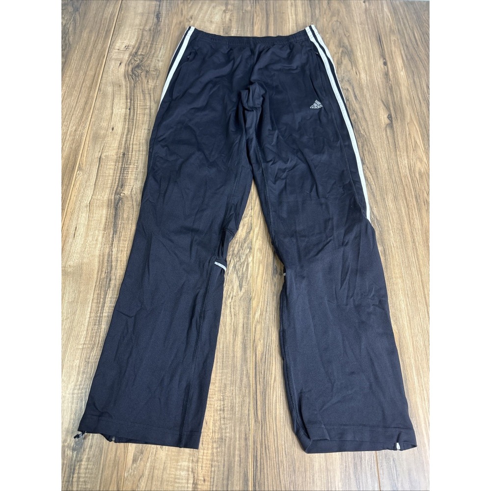 Adidas Mens Track Pants Small‎ Straight Fit Ankle Zip And Zip Pockets Blue
